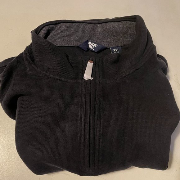 Lands' End Men's Bedford Rib Quarter Zip Sweater - Size XXL, Black - Picture 1 of 3